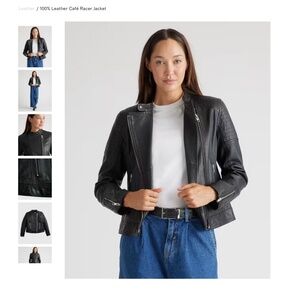 Quince 100% Leather Café Racer Jacket - like new!